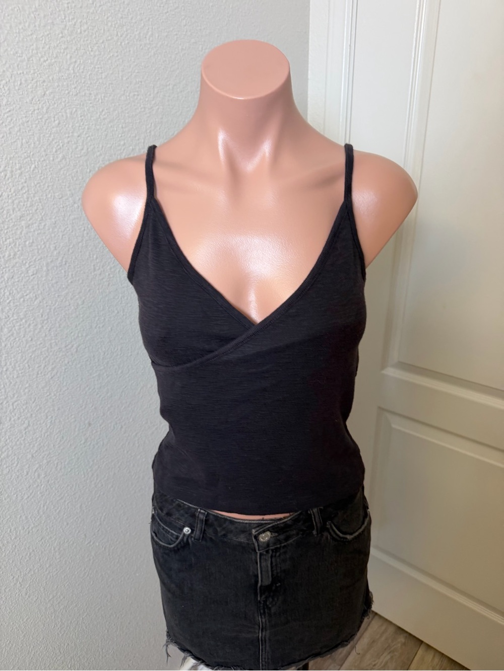 Madewell Black Wrap-Front Cami Top Sz XS